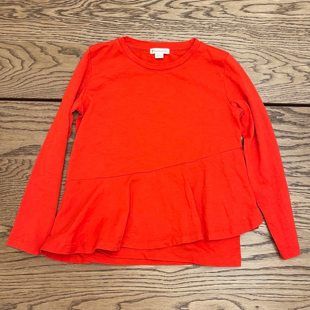 Crewcuts Girls 6/7 Bright Red Orange Shirt